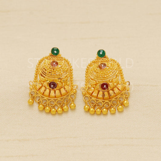 Stunning 22k gold stud earring for women ethnic wear jewelry