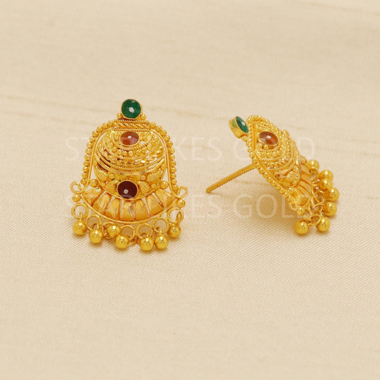 Stunning 22k gold stud earring for women ethnic wear jewelry