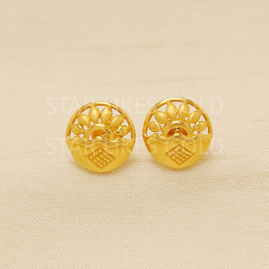 Stunning 22k Gold Stud Women Earrings Jewelry