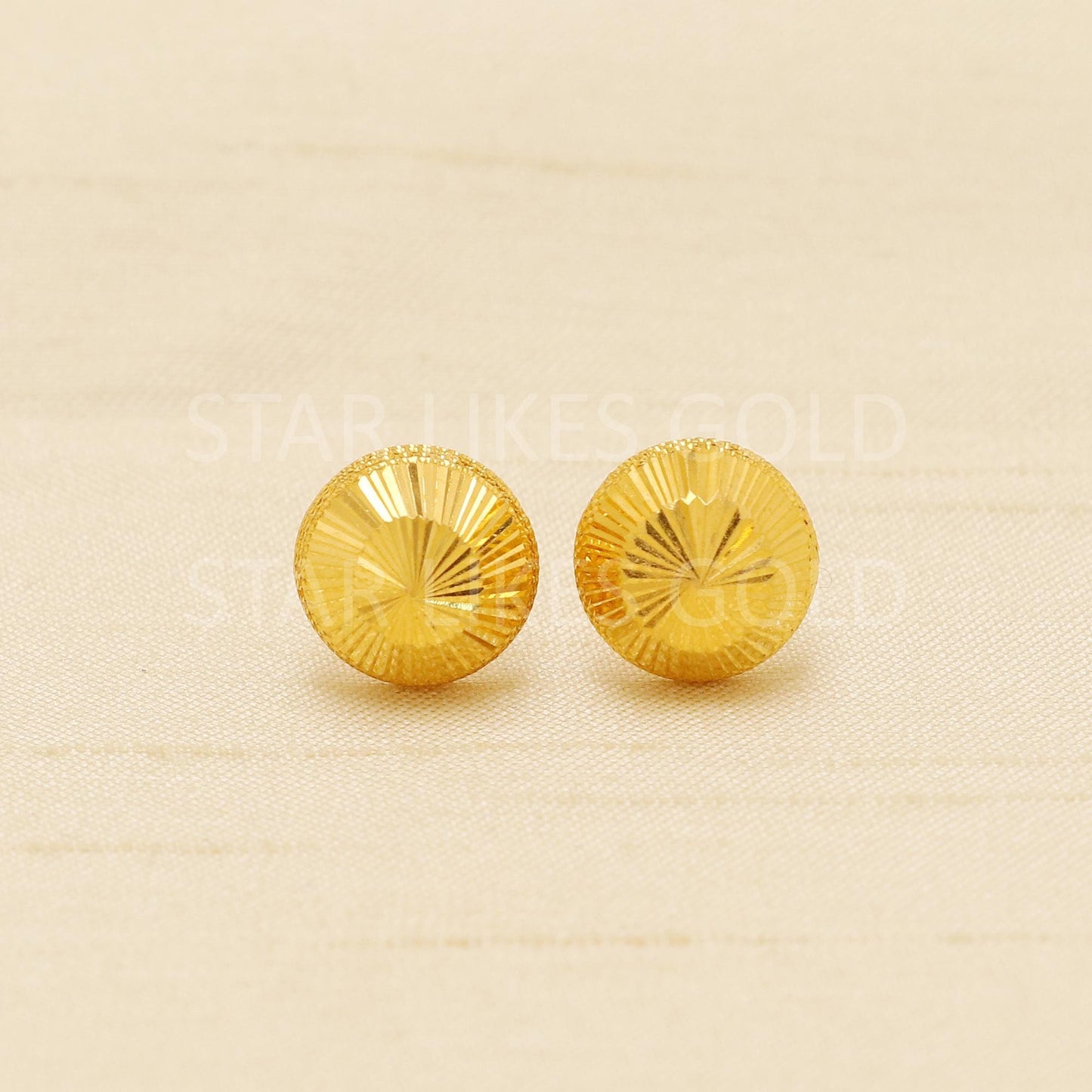 Stunning 22 karat 22k gold Stud Designers Beads Earrings jewelry, B1886