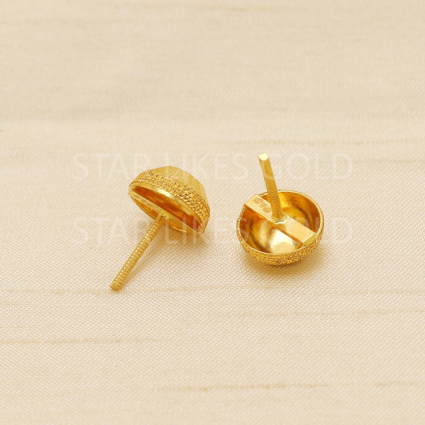 Stunning 22 karat 22k gold Stud Designers Beads Earrings jewelry, B1886