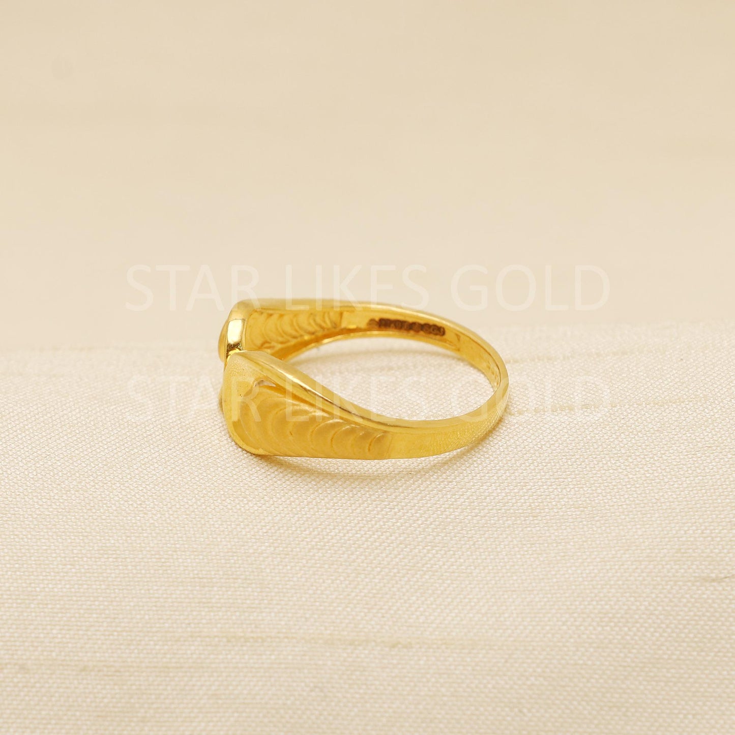 22K Gold Elegant Twin Leaf Ring | Modern Minimalist Open-Shank, B1921