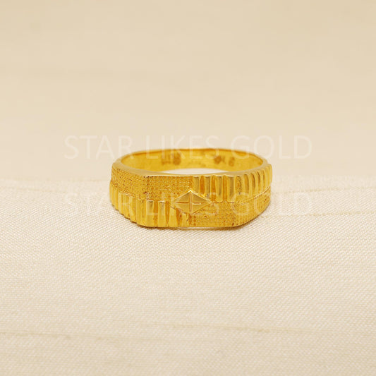 22K Solid Yellow Gold Ring Genuine Hallmarked 916 Intricately Handcrafted US 9.5, B1923