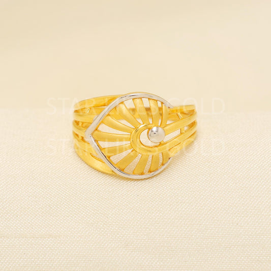 Two Tone - Handcrafted 22k Pure Gold handmade Rings - Artisan Jewelry, 22k Jewelry, Designer Gold Ring, Hallmarked, PR1879