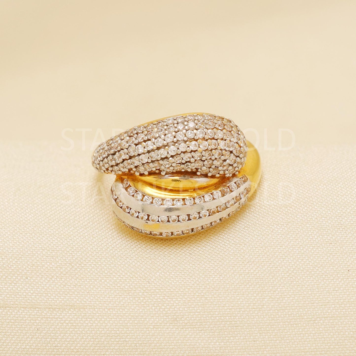 Handcrafted 22k Pure Gold handmade Rings - American Diamond Artisan Jewelry, 22k Jewelry, Solid Gold Ring, Hallmarked, PR1886