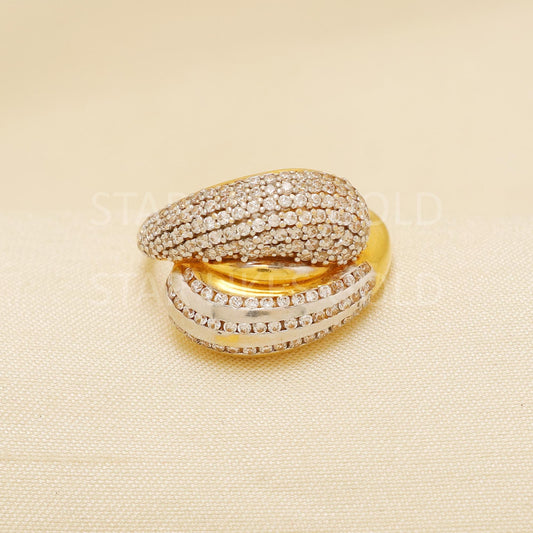 Handcrafted 22k Pure Gold handmade Rings - American Diamond Artisan Jewelry, 22k Jewelry, Solid Gold Ring, Hallmarked, PR1886
