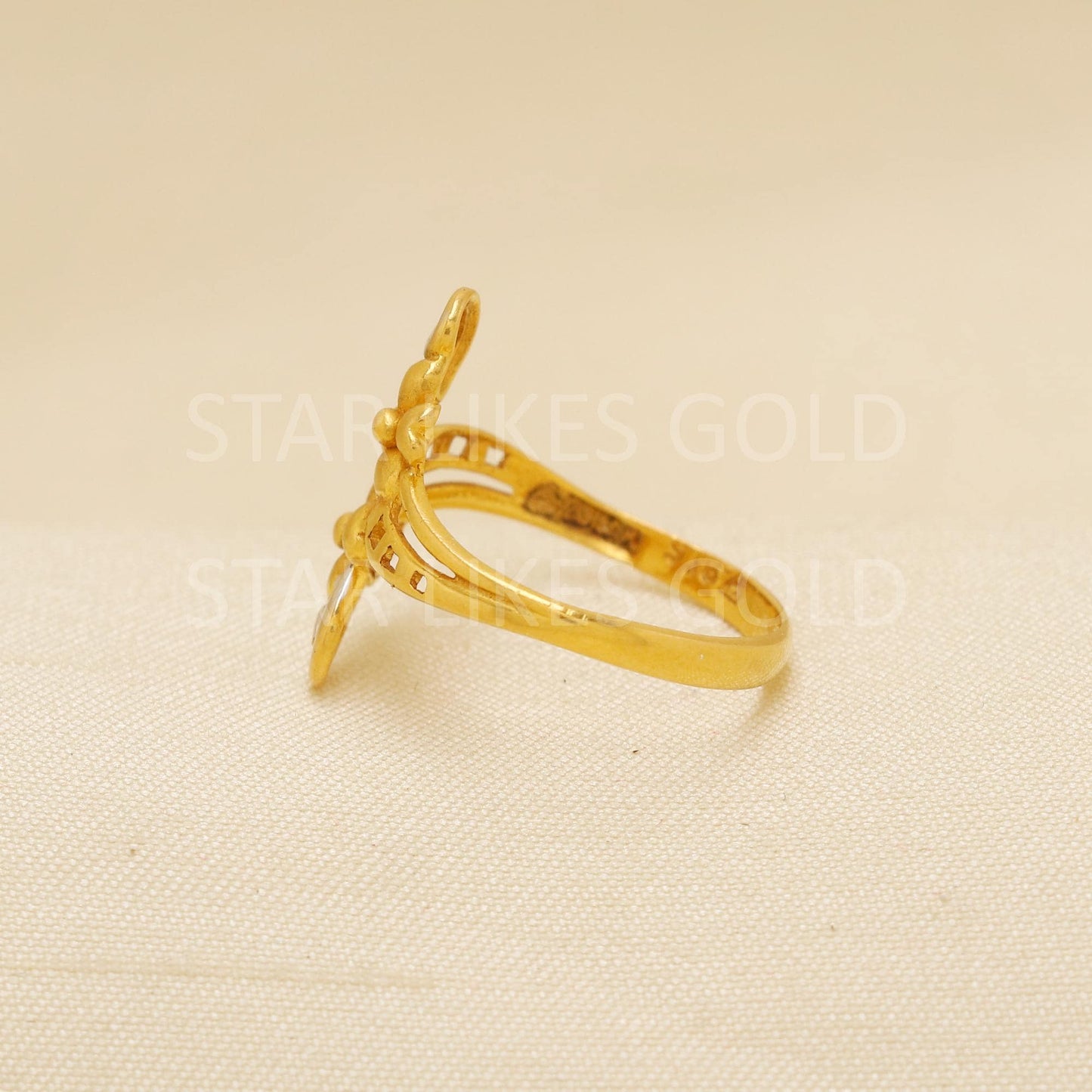 Handcrafted 22k Pure Gold handmade Rings - Artisan Jewelry, 22k Jewelry, Designer Gold Ring, Hallmarked, PR1902