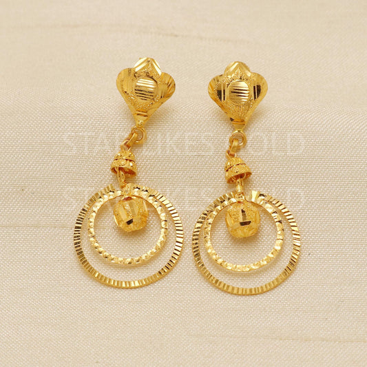 Stunning 22k 22 karat Gold Earrings hallmark Jewelry, PR1843