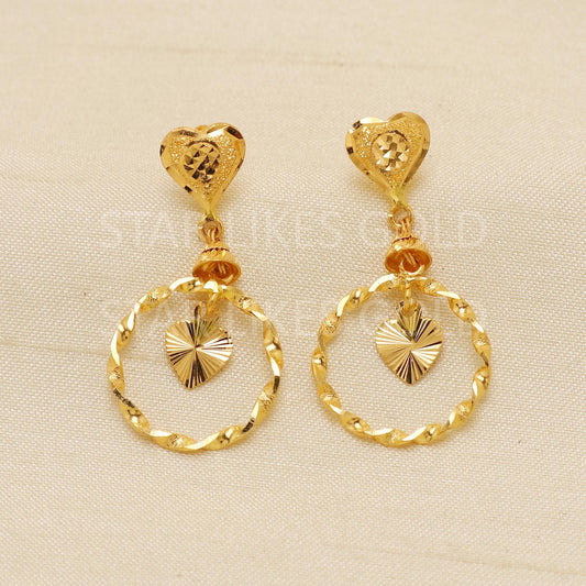 Stunning 22k 22 karat Gold Earrings hallmark Jewelry, PR1844