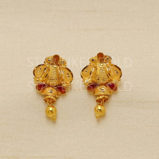 Indian design 22k gold earring for women ethnic wear