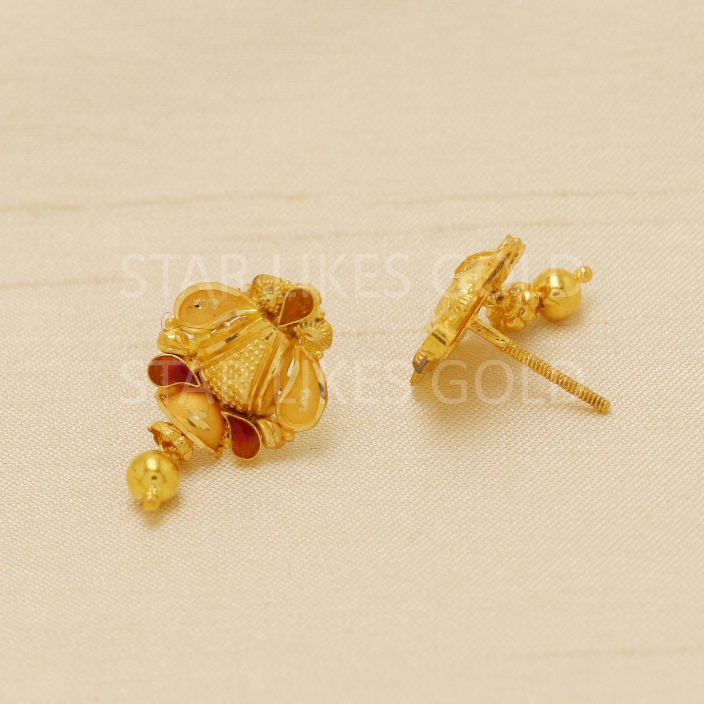 Indian design 22k gold earring for women ethnic wear