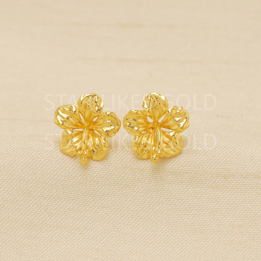 Flower 22k Gold EARRINGS Jewelry