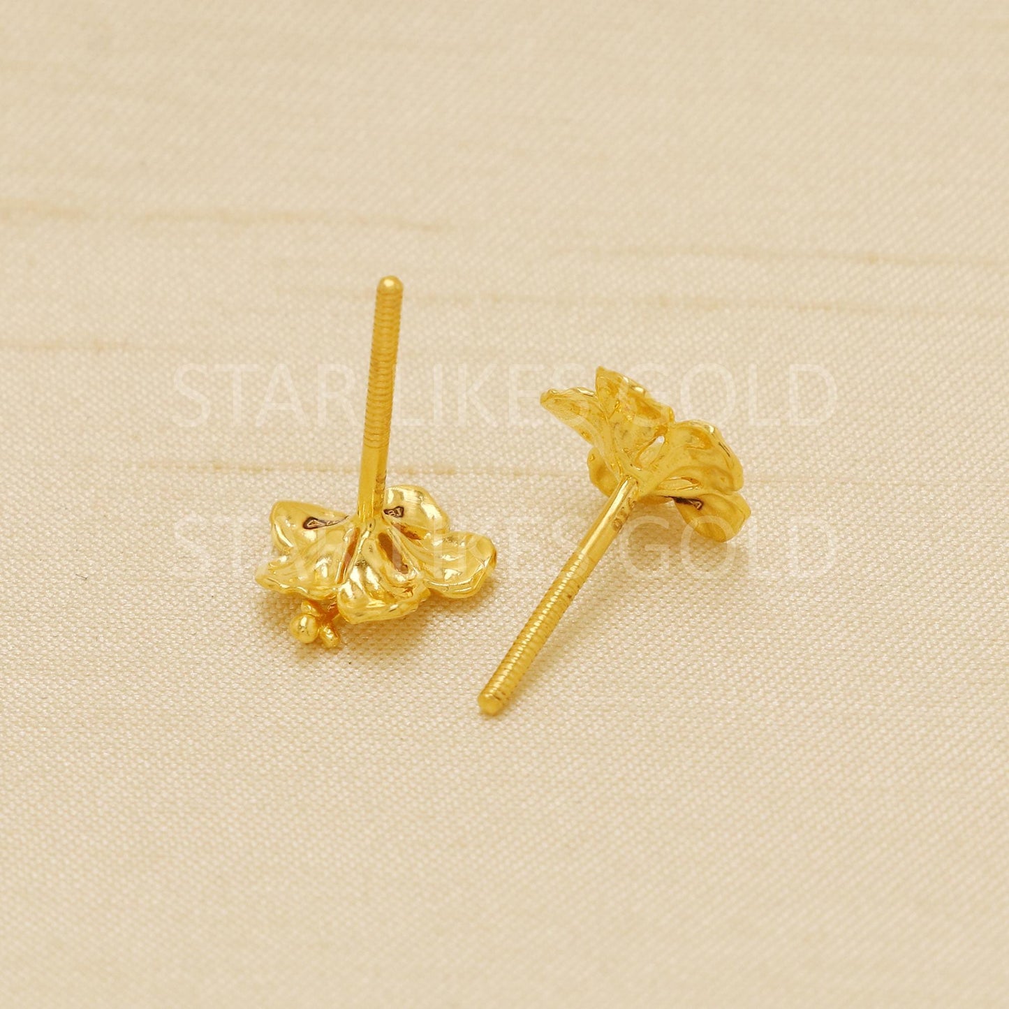 Flower 22k Gold EARRINGS Jewelry