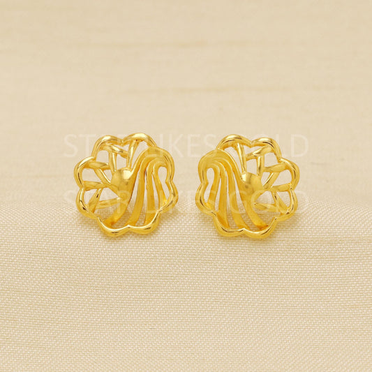 Fancy 22k Gold Handmade EARRINGS Jewelry