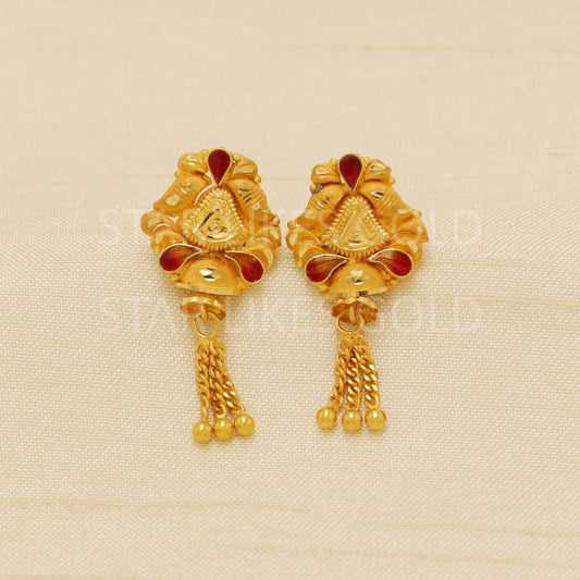 Indian design 22k gold earring for women ethnic wear jewelry