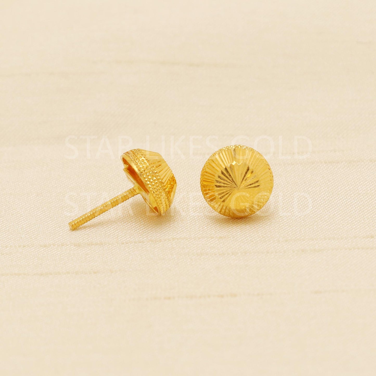 Stunning 22 karat 22k gold Stud Designers Beads Earrings jewelry, B1886