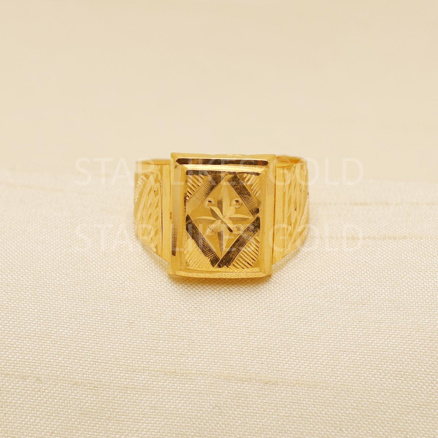 22K Solid Yellow Gold Ring Genuine Hallmarked 916 Intricately Handcrafted US 9, B1922