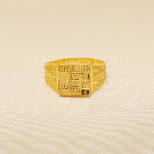 22K Solid Yellow Gold Ring Genuine Hallmarked 916 Intricately Handcrafted US 11, B1926
