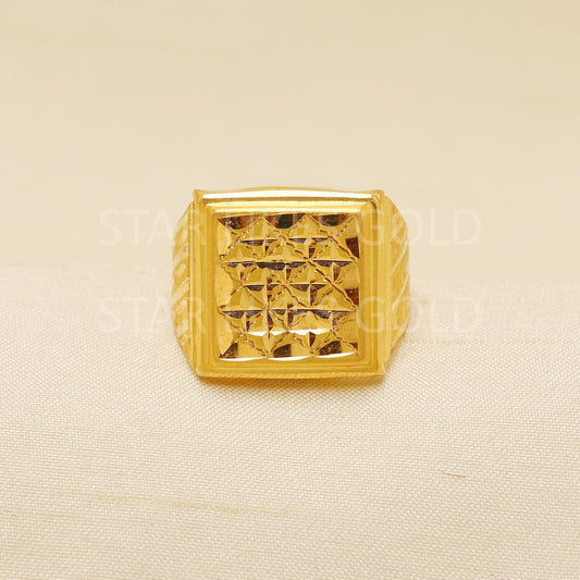 22K Solid Yellow Gold Ring Genuine Hallmarked 916 Intricately Handcrafted US 10.75, B1927