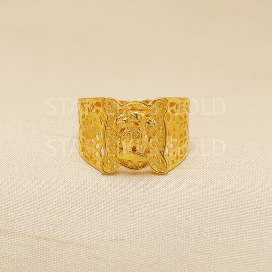 Handcrafted 22k Pure Gold handmade Rings - Unique Artisan Jewelry, 22k Jewelry, Designer Gold Ring, Hallmarked, B1933