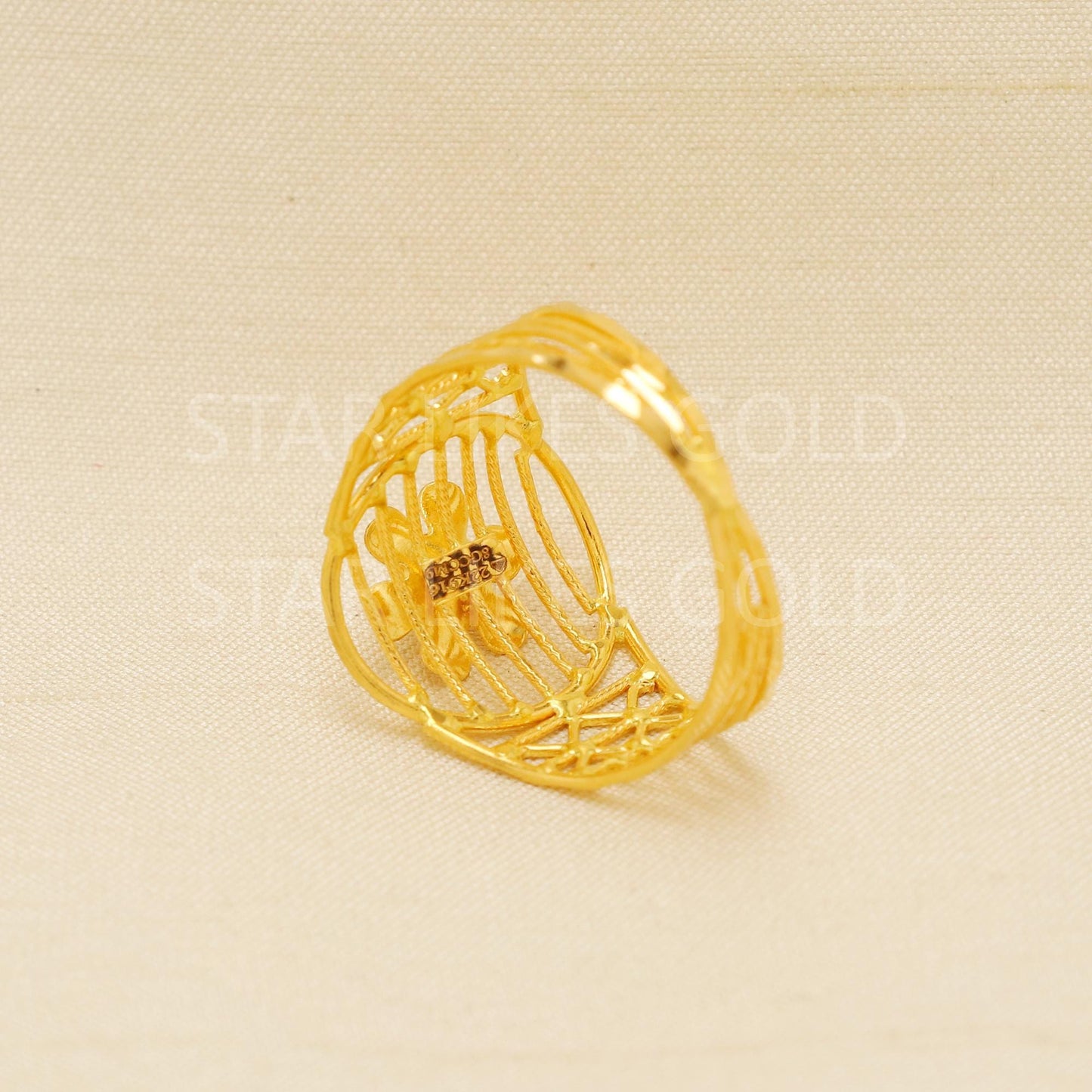 Handcrafted 22k Pure Gold handmade Rings - Artisan Jewelry, Flower 22k Jewelry, Designer Gold Ring, Hallmarked, PR1883