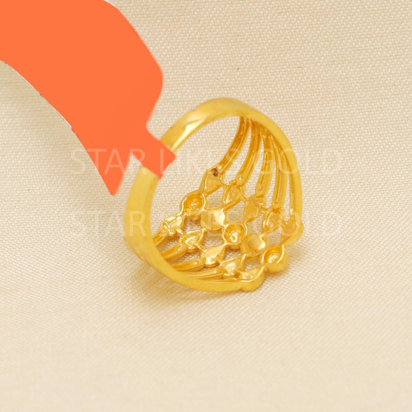 Handcrafted 22k Pure Gold handmade Rings - Artisan Jewelry, 22k Jewelry, Designer Gold Ring, Hallmarked, PR1898