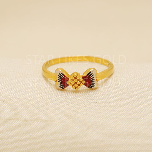 Handcrafted 22k Pure Gold handmade Rings - Artisan Jewelry, 22k Jewelry, Designer Gold Ring, Hallmarked, PR1916