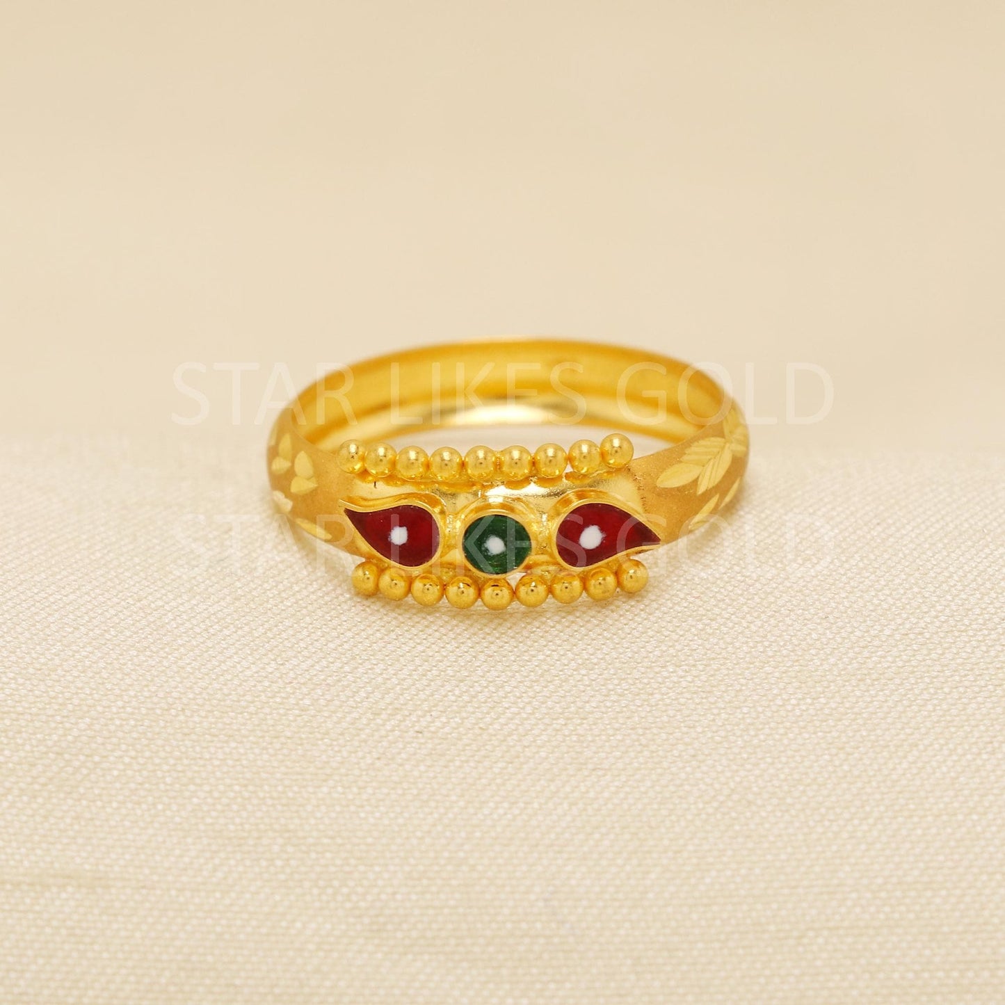 Handcrafted 22k Pure Gold handmade Rings - Artisan Jewelry, 22k Jewelry, Designer Gold Ring, Hallmarked, PR1920