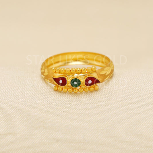 Handcrafted 22k Pure Gold handmade Rings - Artisan Jewelry, 22k Jewelry, Designer Gold Ring, Hallmarked, PR1920