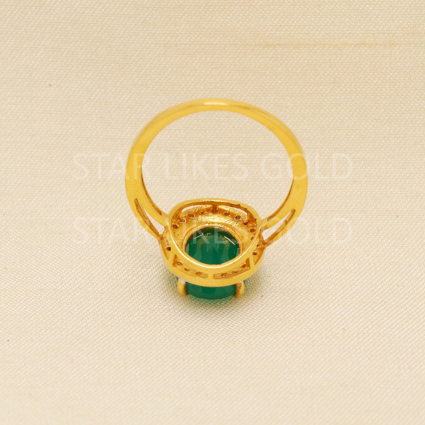 Handmade 22k Gold Emerald Ring – Artisan Gemstone Jewelry