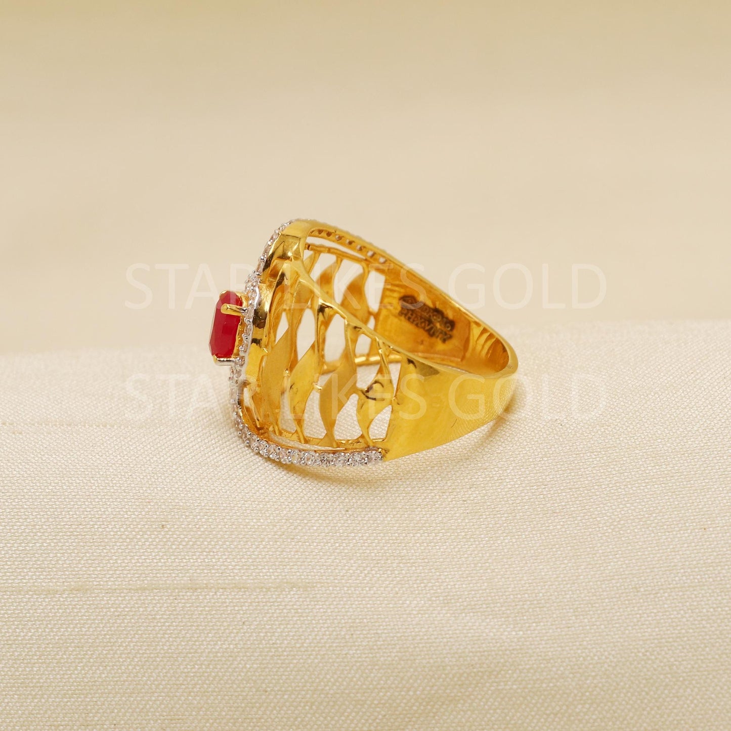 Handcrafted 22k Pure Gold handmade Rings - Artisan Jewelry, 22k Jewelry, Designer Gold Ring, Hallmarked, PR1931