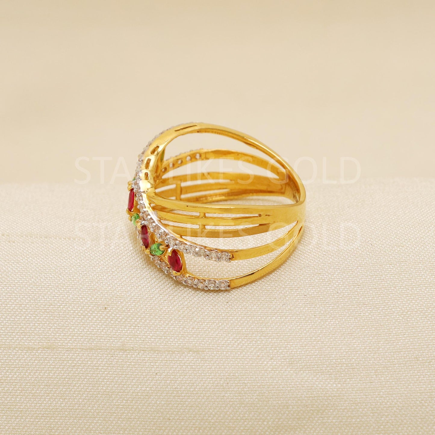 Handcrafted 22k Pure Gold handmade Rings - Artisan Jewelry, 22k Jewelry, Designer Gold Ring, Hallmarked, PR2161