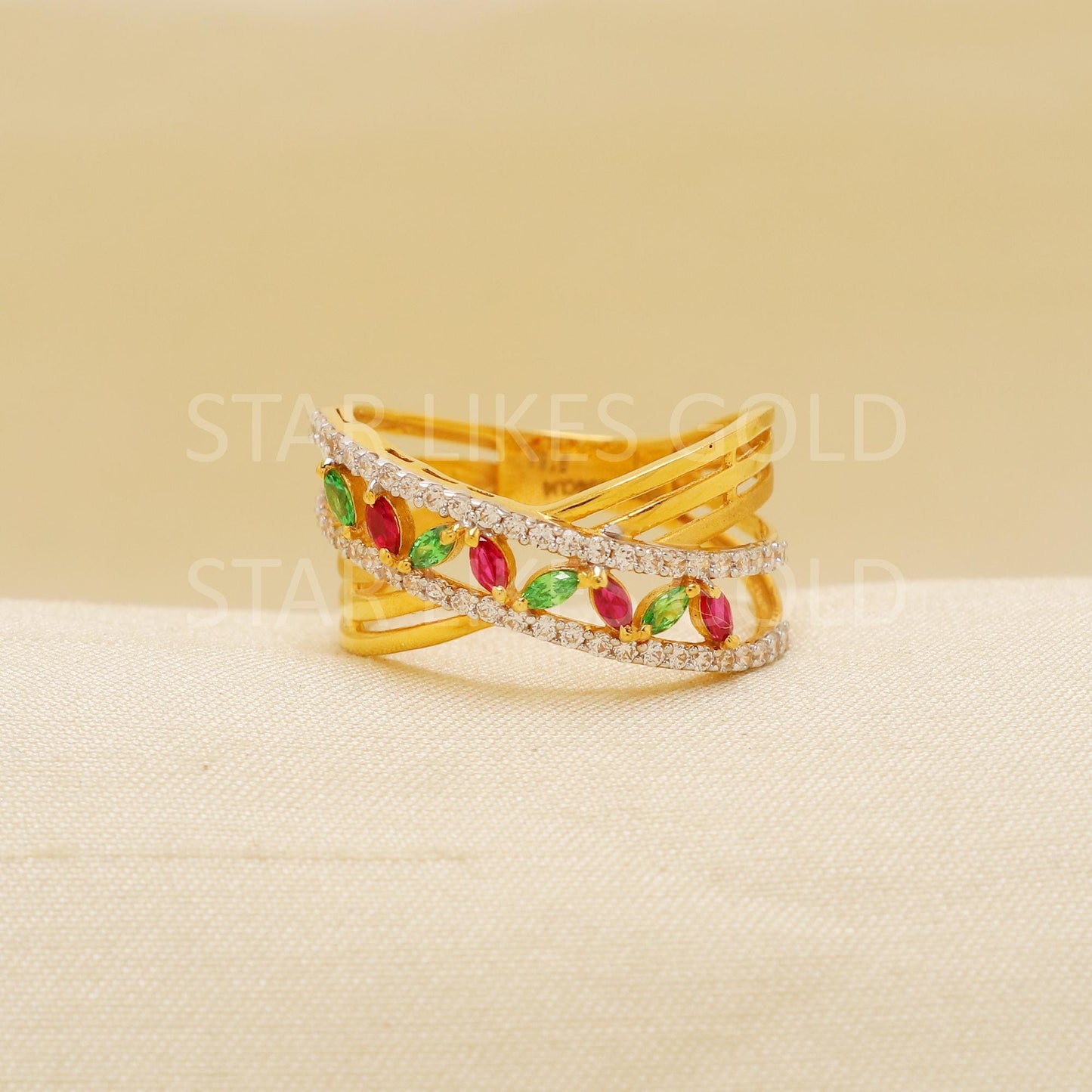Handcrafted 22k Pure Gold handmade Rings - Artisan Jewelry, 22k Jewelry, Designer Gold Ring, Hallmarked, PR2161