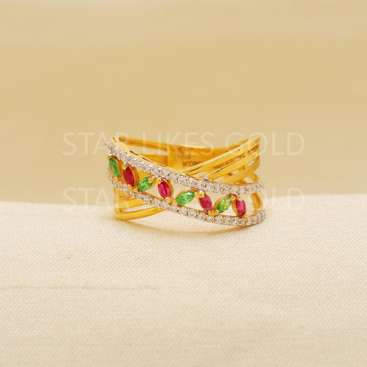 Handcrafted 22k Pure Gold handmade Rings - Artisan Jewelry, 22k Jewelry, Designer Gold Ring, Hallmarked, PR2161