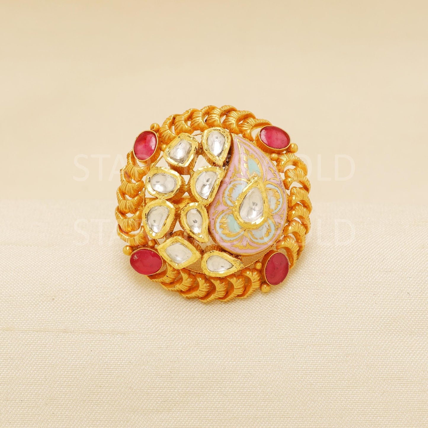 Handcrafted 22k Pure Gold handmade Rings - Artisan Jewelry, 22k Jewelry, Designer Gold Ring, Hallmarked, PR1941