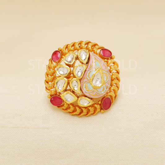 Handcrafted 22k Pure Gold handmade Rings - Artisan Jewelry, 22k Jewelry, Designer Gold Ring, Hallmarked, PR1941