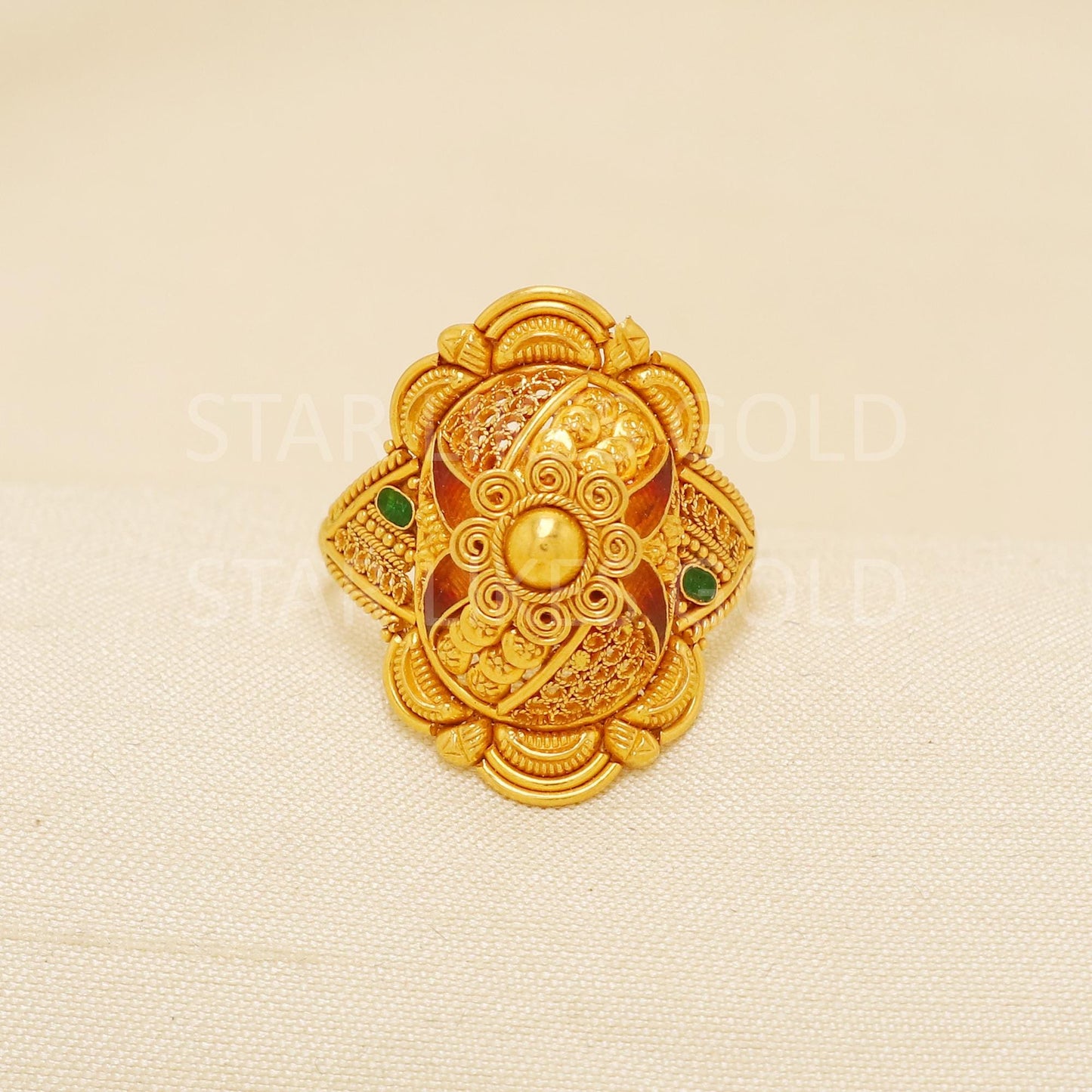 Handcrafted 22k Pure Gold handmade Rings - Artisan Jewelry, 22k Jewelry, Designer Gold Ring, Hallmarked, PR1944