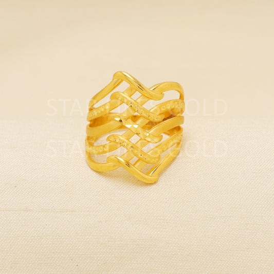 Handcrafted 22k Pure Gold handmade Rings - Artisan Jewelry, 22k Jewelry, Designer Gold Ring, Hallmarked, PR1945