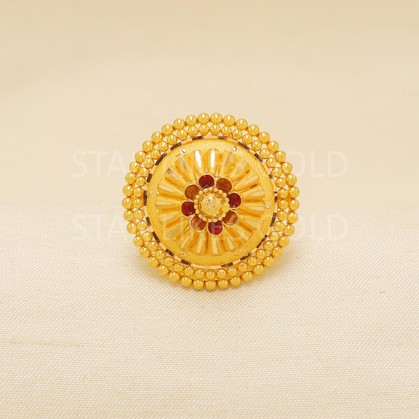 Handcrafted 22k Pure Gold handmade Rings - Artisan Jewelry, 22k Jewelry, Designer Gold Ring, Hallmarked, PR1946
