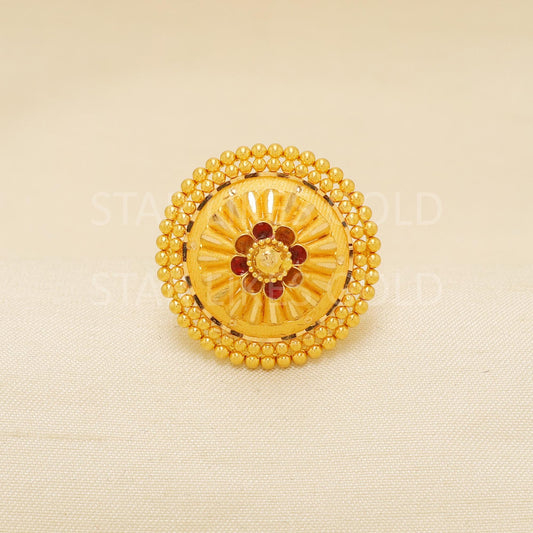 Handcrafted 22k Pure Gold handmade Rings - Artisan Jewelry, 22k Jewelry, Designer Gold Ring, Hallmarked, PR1946