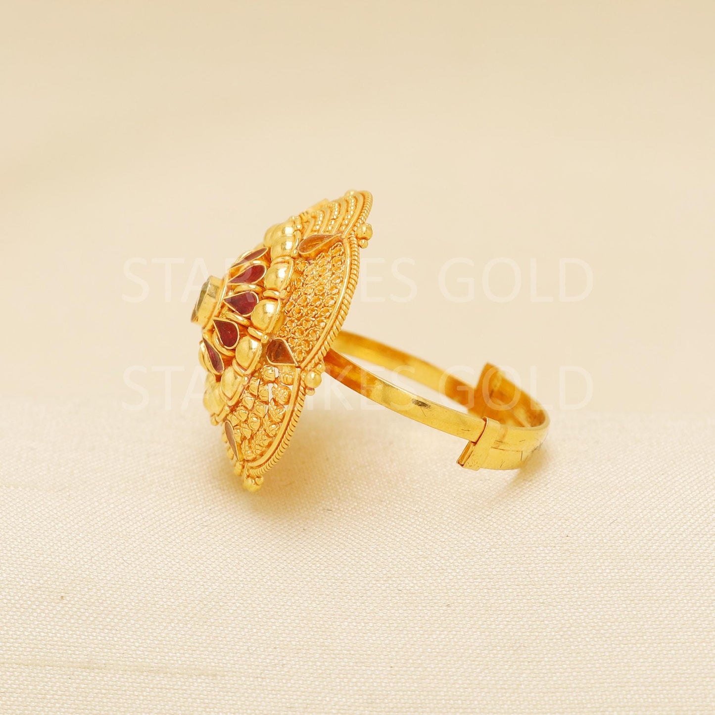 Handcrafted 22k Pure Gold handmade Rings - Artisan Jewelry, 22k Jewelry, Designer Gold Ring, Hallmarked, PR1948