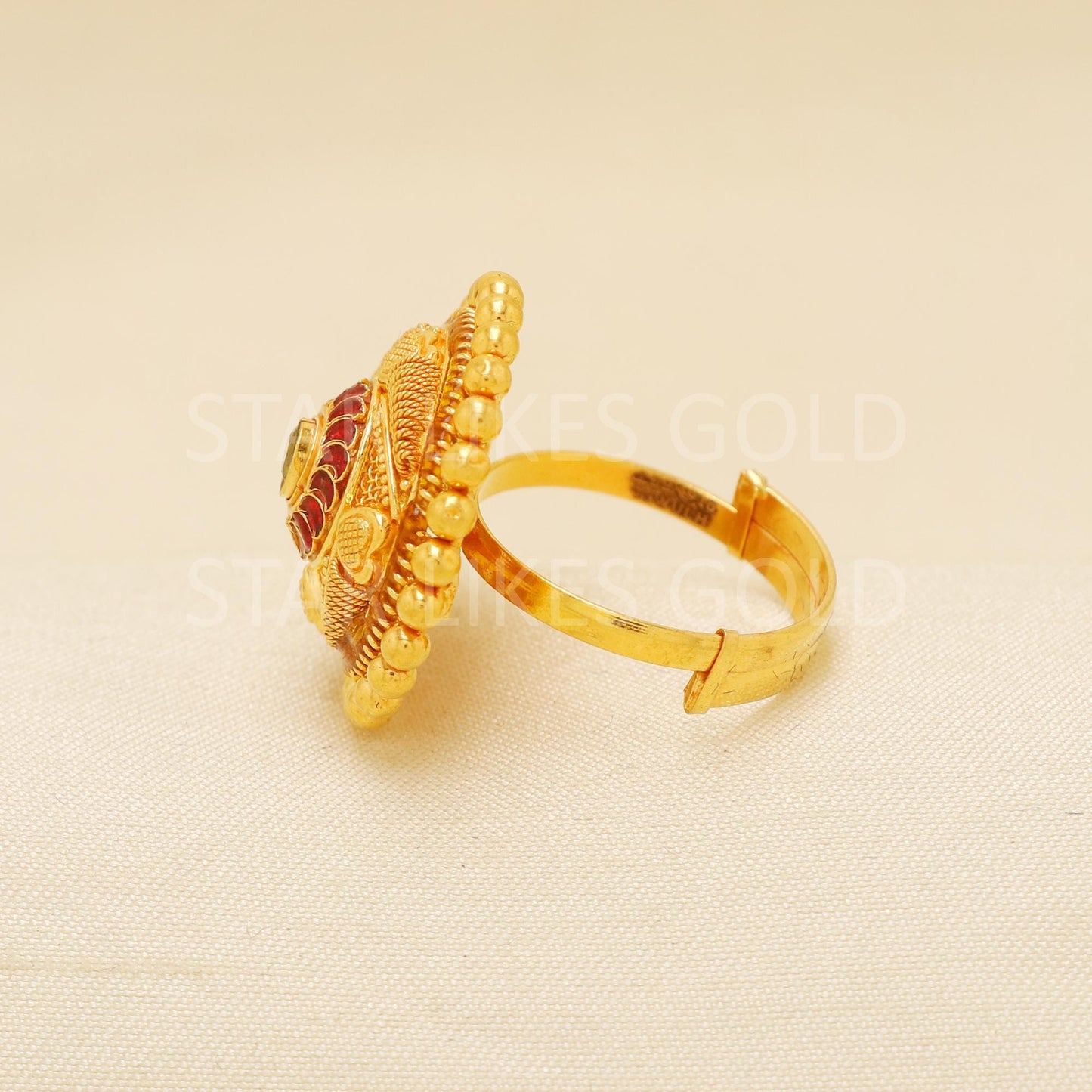Handcrafted 22k Pure Gold handmade Rings - Artisan Jewelry, 22k Jewelry, Designer Gold Ring, Hallmarked, PR1949