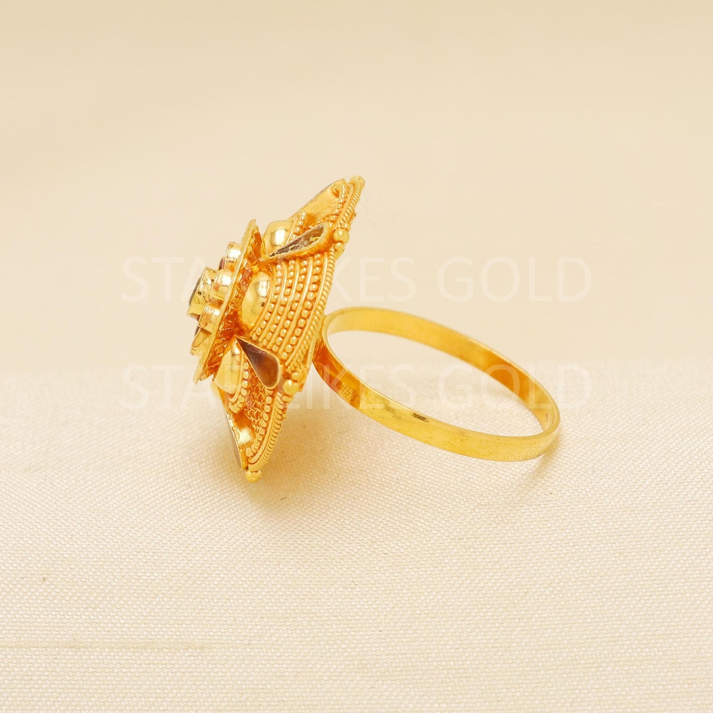 Handcrafted 22k Pure Gold handmade Rings - Artisan Jewelry, 22k Jewelry, Designer Gold Ring, Hallmarked, PR1950