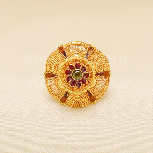 Handcrafted 22k Pure Gold handmade Rings - Artisan Jewelry, 22k Jewelry, Designer Gold Ring, Hallmarked, PR1950