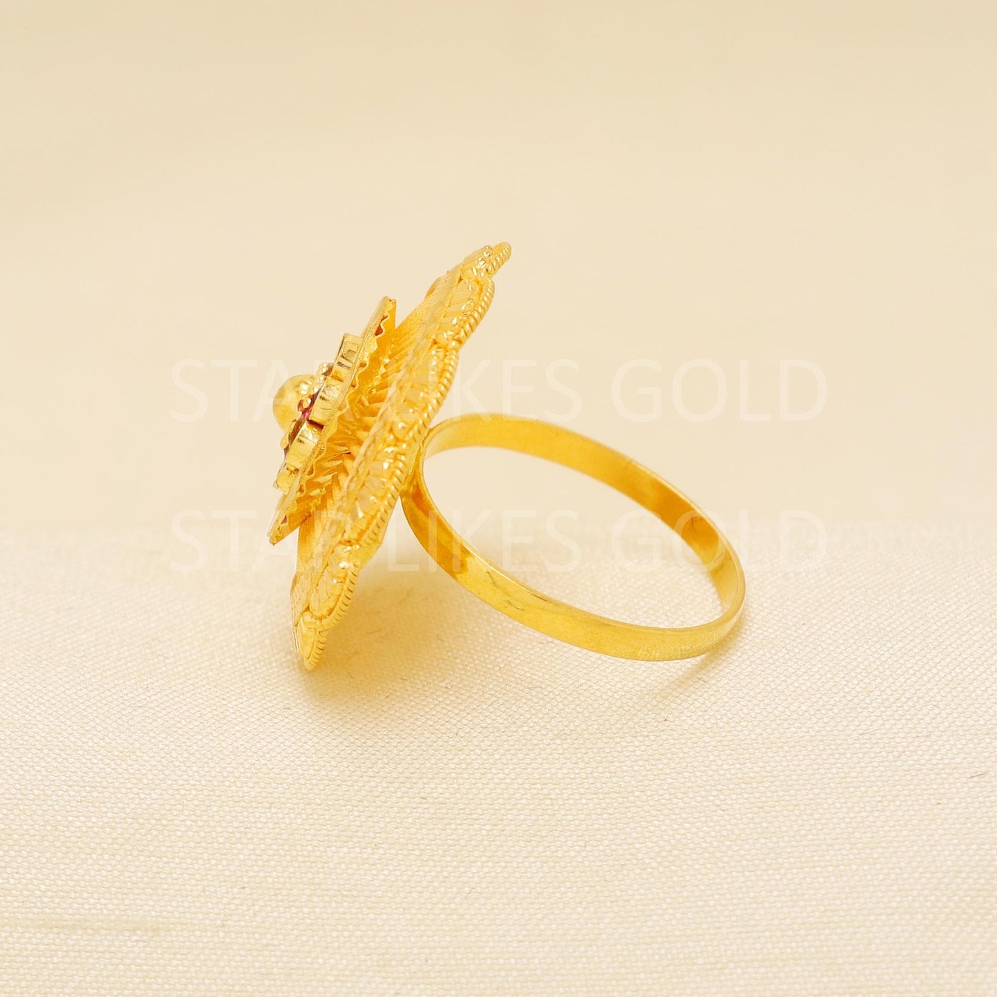 Handcrafted 22k Pure Gold handmade Rings - Artisan Jewelry, 22k Jewelry, Designer Gold Ring, Hallmarked, PR1951