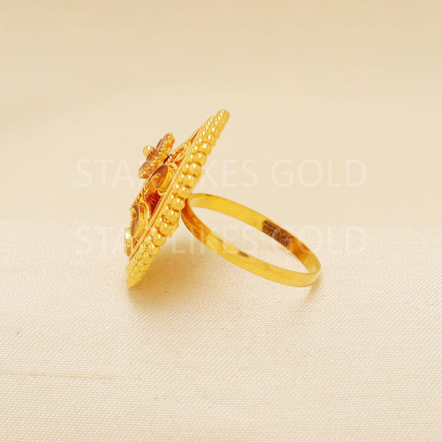 Handcrafted 22k Pure Gold handmade Rings - Artisan Jewelry, 22k Jewelry, Designer Gold Ring, Hallmarked, PR1952
