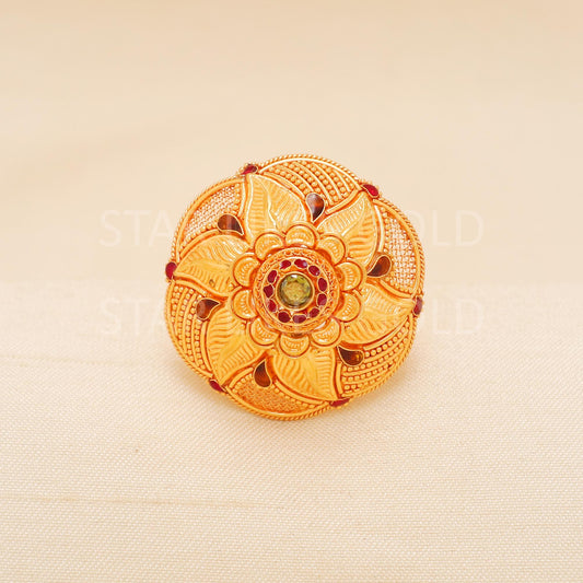 Handcrafted 22k Pure Gold handmade Rings - Artisan Jewelry, 22k Jewelry, Designer Gold Ring, Hallmarked, PR1958