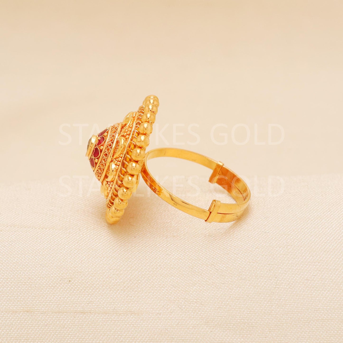 Handcrafted 22k Pure Gold handmade Rings - Artisan Jewelry, 22k Jewelry, Designer Gold Ring, Hallmarked, PR1959