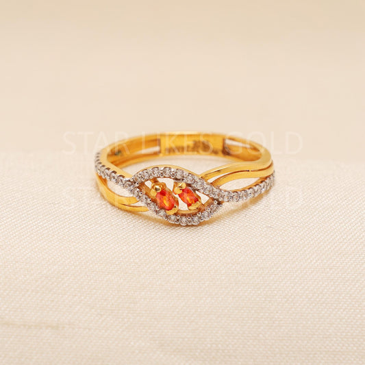 Handcrafted 22k Pure Gold handmade Rings - Artisan Jewelry, 22k Jewelry, Designer Gold Ring, Hallmarked, PR1975