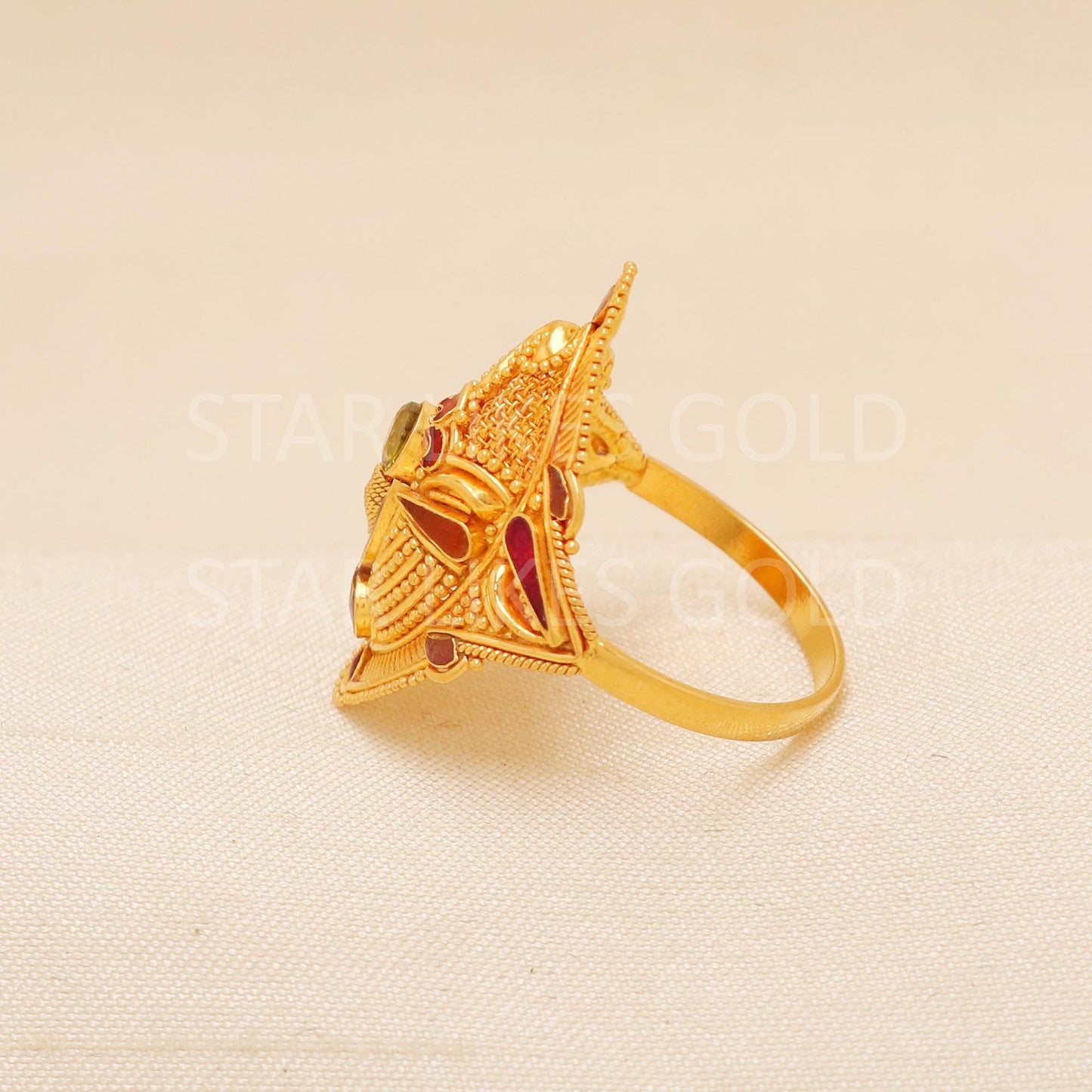 Handcrafted 22k Pure Gold handmade Rings - Artisan Jewelry, 22k Jewelry, Designer Gold Ring, Hallmarked, PR1979